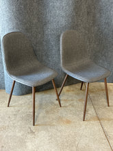 Load image into Gallery viewer, Pair Of Grey Upholstered Dining Chairs