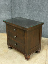 Load image into Gallery viewer, Restoration Hardware 3-Drawer Nightstand with Glass Top