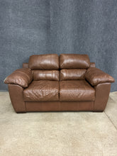 Load image into Gallery viewer, Klaussner Contemporary Brown Leather Loveseat