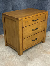 Load image into Gallery viewer, Light Wood 3 Drawer Nightstand
