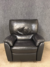 Load image into Gallery viewer, Natuzzi Italsofa Black Leather Swivel Reclining Chair