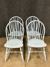 Load image into Gallery viewer, Set of 4 Painted Blue  Dining Chairs