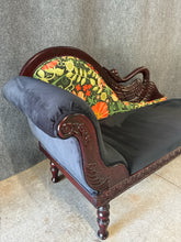 Load image into Gallery viewer, Victorian-Style Swan Carved Chaise Lounge