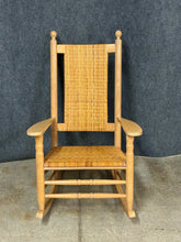 Load image into Gallery viewer, Natural Wood Cane Rocking Chair