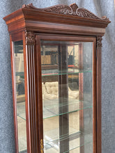 Load image into Gallery viewer, Howard Miller Mahogany Lighted Curio Cabinet with Glass Shelves