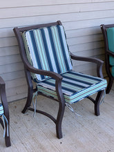 Load image into Gallery viewer, Outdoor Metal Armchair with Striped Cushions