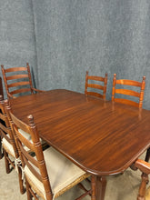 Load image into Gallery viewer, Traditional Cherry Dining Table &amp; 6 Ladderback Chairs