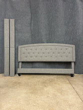 Load image into Gallery viewer, King Size Grey Tufted Bed Frame