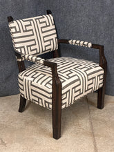 Load image into Gallery viewer, Wood Trim Armchair with Geometric Upholstery
