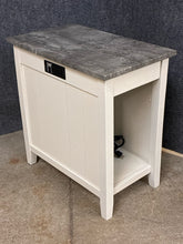 Load image into Gallery viewer, Grey/White Side Table with Power Outlet