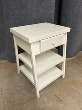 Load image into Gallery viewer, White Cottage-Style Side Table with Drawer &amp; Shelves