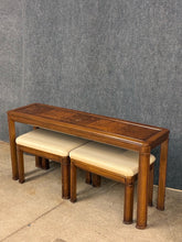 Load image into Gallery viewer, Drexel Heritage Console Table with Two Upholstered Benches