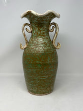 Load image into Gallery viewer, Large Mexican Pottery Distressed Green Handled Floor Vase