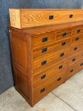 Load image into Gallery viewer, Royal Craftsman Mission-Style 12-Drawer Oak Dresser with Topper