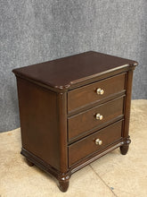 Load image into Gallery viewer, Traditional Dark Cherry 3-Drawer Nightstand