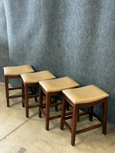 Load image into Gallery viewer, Set of 4 Nailhead Trim Counter Height Saddle Stools
