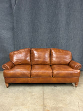 Load image into Gallery viewer, Ethan Allen Hyde Three-Cushion Leather Sofa