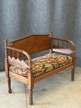 Load image into Gallery viewer, Jenny Lind Style Spindle Bench with Upholstered Seat