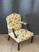 Load image into Gallery viewer, Antique Mahogany Hepplewhite-Style Custom Upholstered Armchair