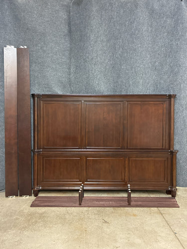 Traditional Dark Cherry King Size Panel Bed Frame