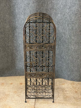 Load image into Gallery viewer, Antique Bronze Wrought Iron Wine Rack Jail with Lock