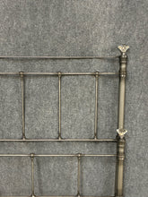 Load image into Gallery viewer, King Size Brushed Nickel Metal Bed with Crystal Finials
