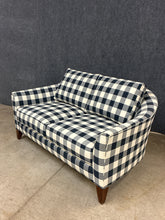 Load image into Gallery viewer, Ethan Allen Navy Buffalo Check Loveseat