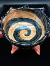 Load image into Gallery viewer, Ceramic 1 Piece Black Print Round Serving bowl
