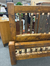 Load image into Gallery viewer, King Size Rustic Wood Bed Frame