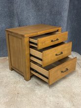 Load image into Gallery viewer, Light Wood 3 Drawer Nightstand