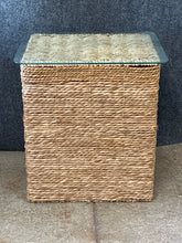 Load image into Gallery viewer, Seagrass Side Table with Glass Top