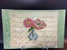Load image into Gallery viewer, Glass Floral Lime Green Tray