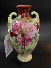 Load image into Gallery viewer, Celery Porcelain Floral Pink Vase