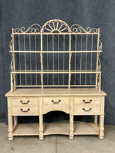 Load image into Gallery viewer, Lane Painted Wood Buffet with Wrought Iron &amp; Glass Hutch