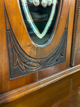 Load image into Gallery viewer, Antique Carved Walnut Secretary Chest With Leaded Mirror Panels