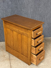 Load image into Gallery viewer, Vintage Oak 4-Drawer Cabinet