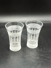 Load image into Gallery viewer, Pair of Antique Bohemian Frosted Cut Crystal Cordial Beakers