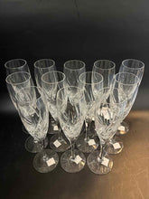Load image into Gallery viewer, 12 Piece Waterford Marquis Clear Crystal Swirl Glasses
