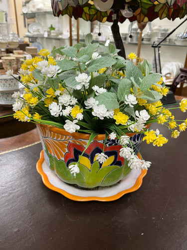 Pottery Southwestern Floral Multi-Color Planter/Urn