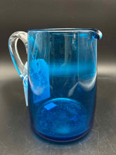 Load image into Gallery viewer, Blue Glass Clear Pitcher