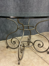 Load image into Gallery viewer, Scroll Iron &amp; Glass Round Dining Table