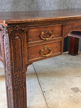 Load image into Gallery viewer, Antique Renaissance Revival Carved Quarter-Sawn Oak Executive/Library/Partner's