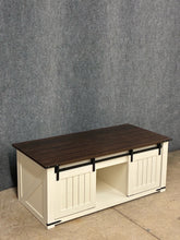 Load image into Gallery viewer, Farmhouse Style Lift-Top Coffee Table with Sliding Barn Doors