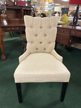Load image into Gallery viewer, Tufted Linen Accent Chair With Script Back