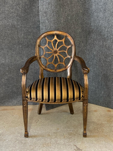 Spider Back Striped Accent Armchair