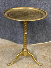 Load image into Gallery viewer, Vintage Brass Pedestal Tray Table