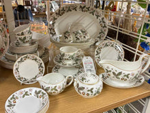Load image into Gallery viewer, Wedgwood Gold Trim Fruit Bone China White Dinnerware set
