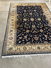 Load image into Gallery viewer, Traditional Persian-Style Wool Rug Navy &amp; Ivory