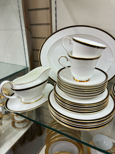 Minton Gold Trim Black Dinnerware set