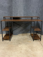 Load image into Gallery viewer, Industrial Style Desk with Four Shelves